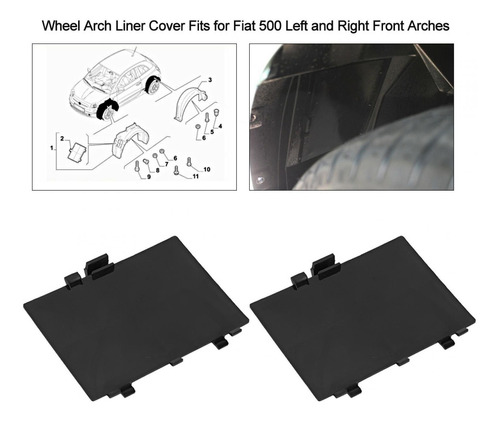 Painel Do Forro Do Arco Da Roda Para Fiat 500 Esquerda E Dir