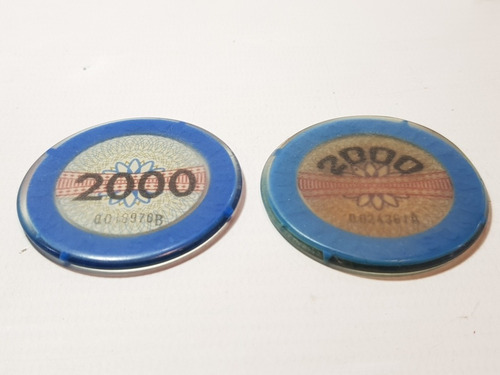 Imagen 7 de 7 de Antiguas Fichas Casino 2000 Lote X 2 Ro 1980