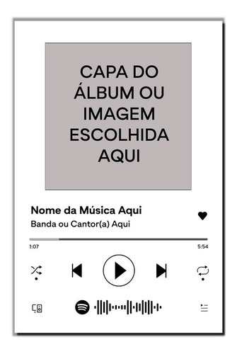 Imagem 2 de 5 de Placa Decorativa Interativa Música Spotify 15x21cm