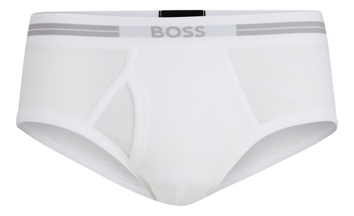 Cueca Regular Em Algodão Orgânico Com Logo Boss