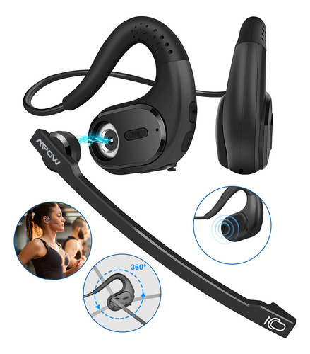 Auriculares Bluetooth Mpow Con Micrófono Extraíble, Ruido