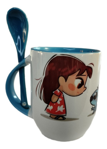 Taza Disney Lilo Y Stich Con Cuchara