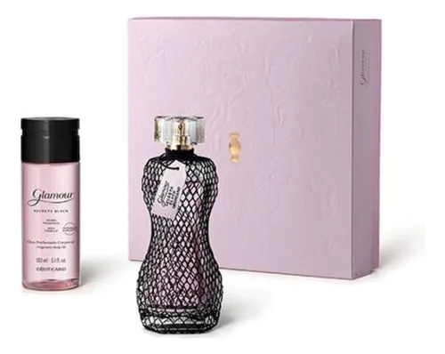 Kit Presente Glamour Secrets Black (2 Itens) + Sacola
