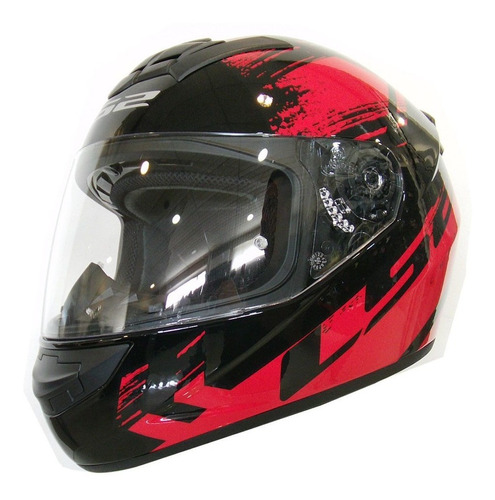 Casco Certificado Para Motos Ls2 Ff352  Negro Rojo