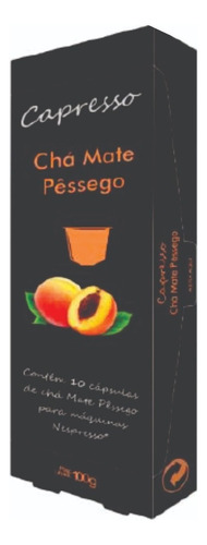 Cápsula Nespresso Chá Mate Pêssego Capresso 10 Unid