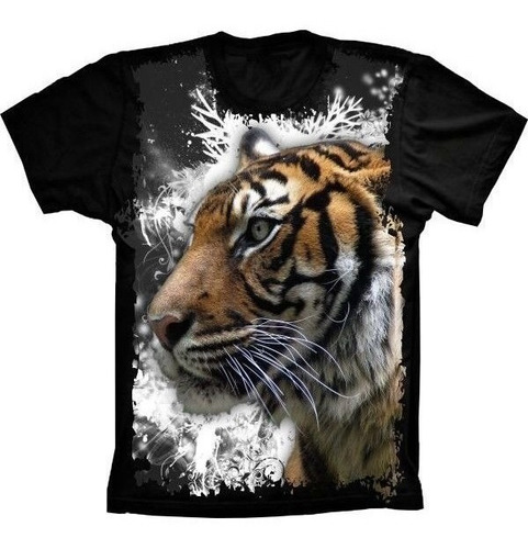 Camiseta Estilosa Infantil - Tigre Tam 1 Ao 12