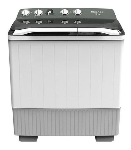 Lavadora semiautomática de doble tina Hisense WSA1803P blanca 18kg 127 V