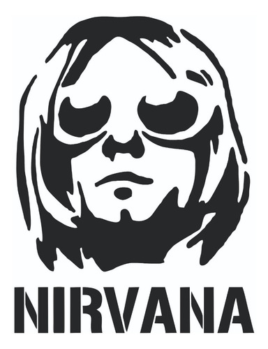 Imagen 2 de 3 de Vinilo Para Pared Nirvana Musica Adhesivo Calco 70 X 50cm