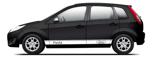 Kit Adesivos Faixas Lateral Branco Para Ford Fiesta 17448 Cor Branco
