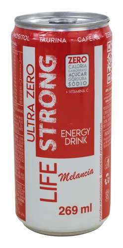 Energético Life Strong Melancia Energy Drink Zero Tudo 269ml