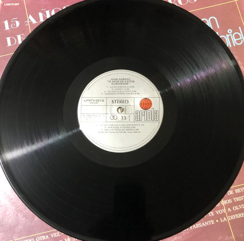 Juan Gabriel Lp. 15 Años De Éxitos Rancheros (Usado)