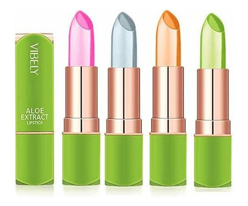 Petansy 4 Colores Aloe Vera Lipstick Jelly Lipstick Larga Du