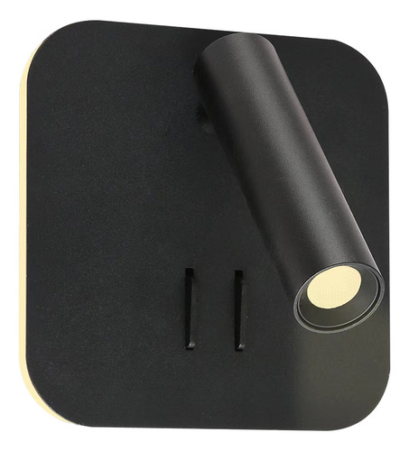 Luz Lectura Led Pared 7w Dirigible Marco Luz Calida 2.8w Neg