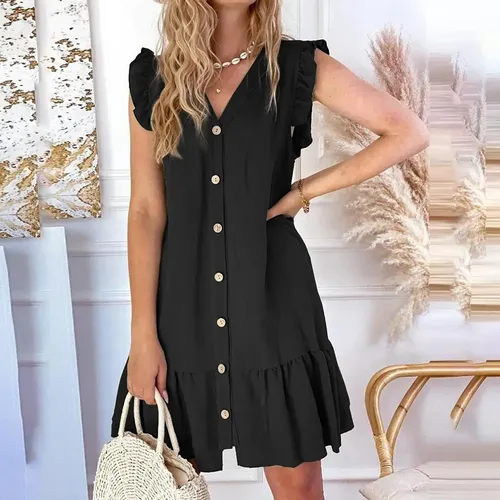 Vestido com cheap botao frontal