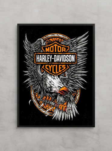 Motor Harley Davidson Cycles - Cuadro (30×40 -marco Negro)