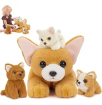 Comprar Peluches Chihuahua Tezituor, 18'' Mamá Con 3 Perritos Bebé