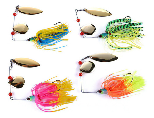 Kit 4 Iscas Artificiais Metal Spinner Bait Buzzbait 19,5gr Cor foto