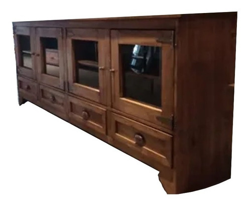 Imagen 1 de 10 de Vajillero Bajo De Madera Vitrina Modular Cajonera Vintage
