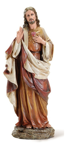 Escultura Sagrado Corazón De Jesus 26cms Dari & Alice Color Blanco