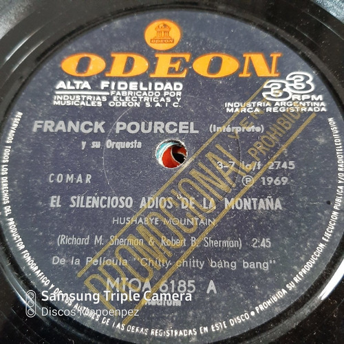 Simple Franck Pourcel Odeon 6185 C15