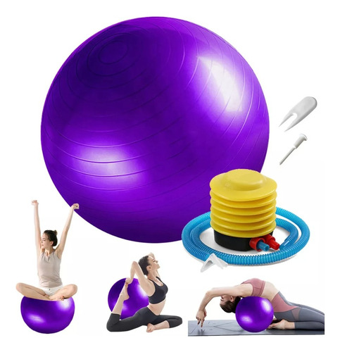 Pelota Fitness De Ejercicio Para Yoga Pilates 65cm Y Bomba