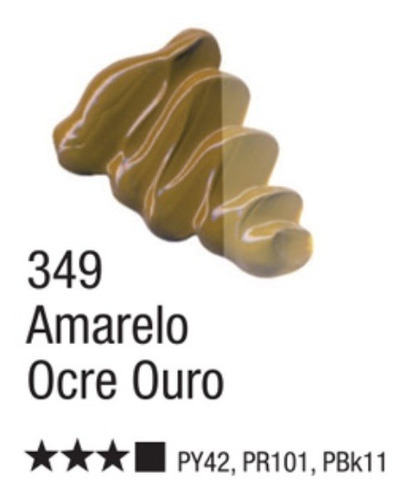 Tinta Óleo Oil Colors Classic Cores Escuras 20ml Acrilex Cor Amarelo Ocre Ouro