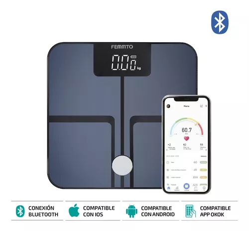 Balanza Digital Baño Bluetooth Personal Corporal Personas 180 Kg Grasa  Corporal Masa Muscular Metabolismo Basal Bioimpedancia