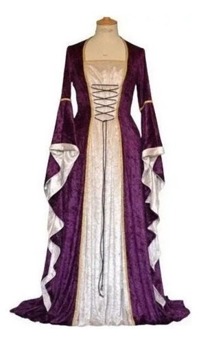 Vintage Medieval Vestido De Manga Acampanada De Halloween