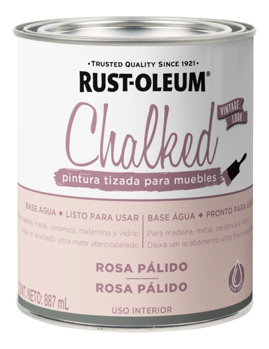 Pintura Chalked Tizada 877ml Rosa Pálido Rust Oleum