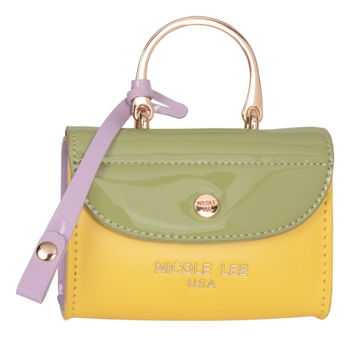 Monedero Nicole Lee En Forma De Bolsita Con Correa Ss22 Color Amarillo