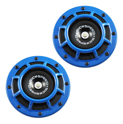 2pc Azul Super Loud Blast Electrica Compacta Tono Car 12