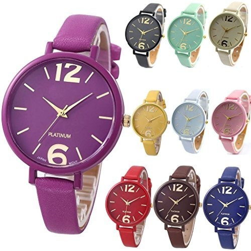 Yunanwa 10 Pack Unisex Mujeres Hombres Relojes Big Dial Love