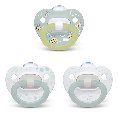 Nuk Orthodontic Pacifier Value Pack, Boy, 0-6 Months, 3 Cou.