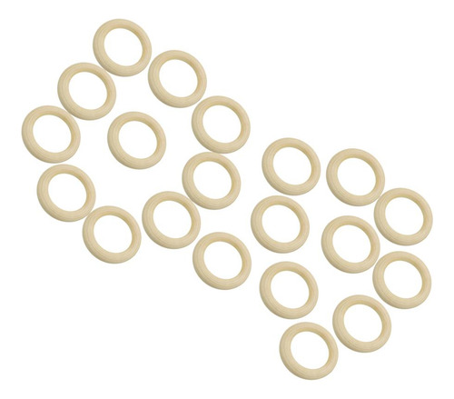 20 Peças Anel De Loop De Madeira Natural Material De