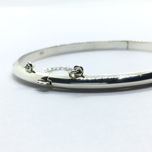 Pulsera Esclava Plata 925 Con Cadena De Seguridad (br4,5)