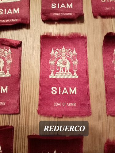 Escudo De Armas Impreso En Tela 7,5x4,5 Antiguo Siam