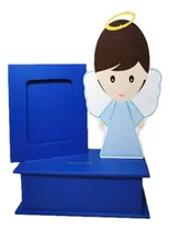 Comprar Alcancía Bautizo Angelito Portarretrato Centro De Mesa Alcancia Portaretrato Azul