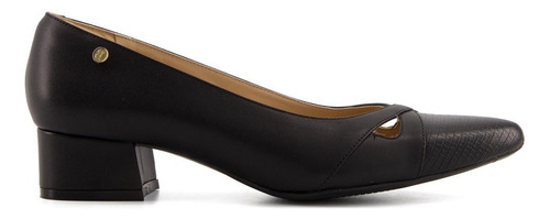 Zapato Fiesta Ve74829z Liso Boton Talon Confort Logo