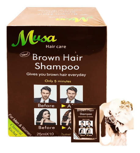 Shampoo Tinte Cabello Marron Musa Brown Hair Sin Amoniaco