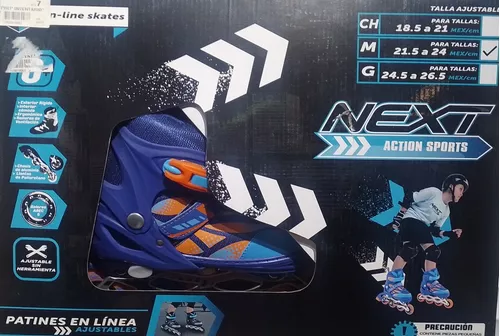 Patines NEXT Ajustables en Línea Niño Talla M 21.5 - 24 cm