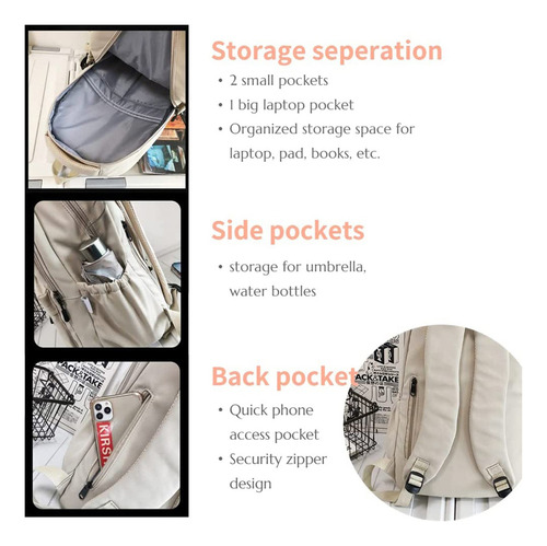 Mochila Multifuncional For Mujer De Estilo Coreano, Bolsa P
