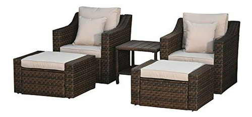 Set De Muebles De Patio De 5 Piezas Outsunny