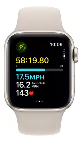 Apple Watch Se Gps (2da Gen) Caja De Aluminio Color Blanco Estelar De 44 Mm Correa Deportiva Color Blanco Estelar - M/l