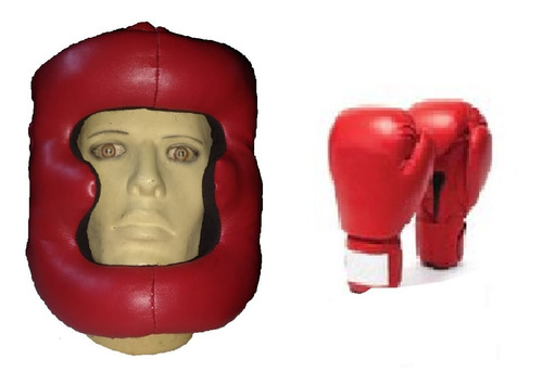 Casco Protector Facial Para Box+guantes D Boxeo En Promocion