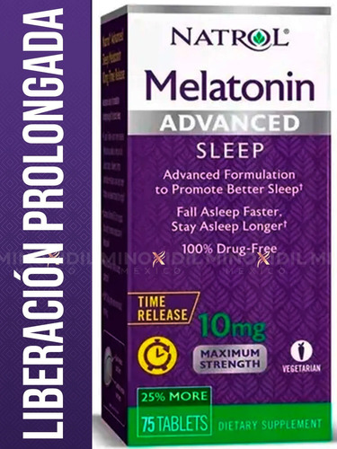 Melatonina Advanced 10 Mg | Liberación Prolongada | 75 Tabs Sabor Sin sabor