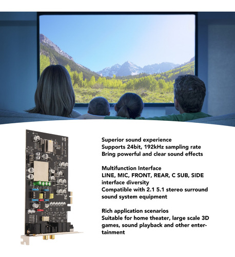 Placa De Som Pcie Cm8828 Tcxo Pc De 7,1 Canais Para Home The
