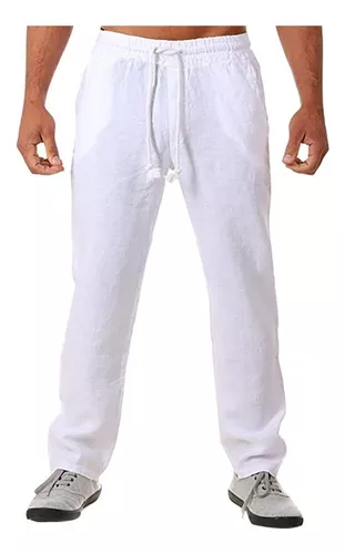 Pantalones de verano para hombre, ropa deportiva de algodón puro y lino,  Simple y a la moda, nuevo estilo