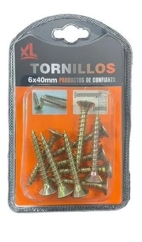 Tornillo Volcanita Zincado 6x40mm Punta Fina 10 Un