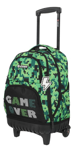 Mochila Con Ruedas Xtrem Cross 2.0 5xt Pixels Verde