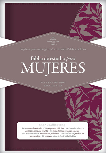 Biblia Reina Valera 1960 De Estudio Para Mujeres Vino Tinto-